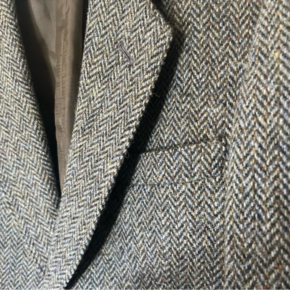 Harris Tweed Vintage Herringbone Wool Blazer Hector Russell Kiltmaker Gray - Picture 6 of 12